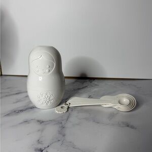 SOLD White Matryoshka Doll Measuring Spoon Set